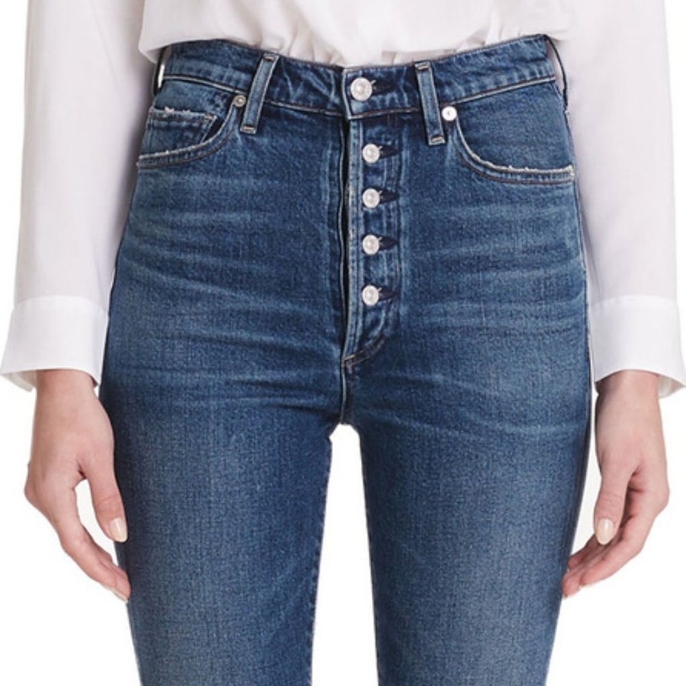 CITIZENS OF HUMANITY OLIVIA HIGH-RISE EXPOSED BUTTON FLY SKINNY JEANS